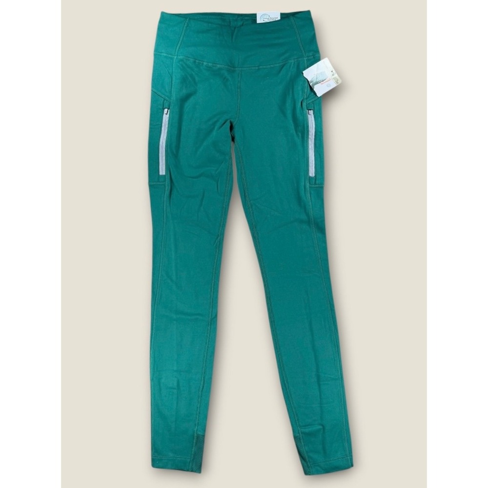 Mondetta Performance Luxury Leggings Rain Forest‎ Green Pockets Small 1797098